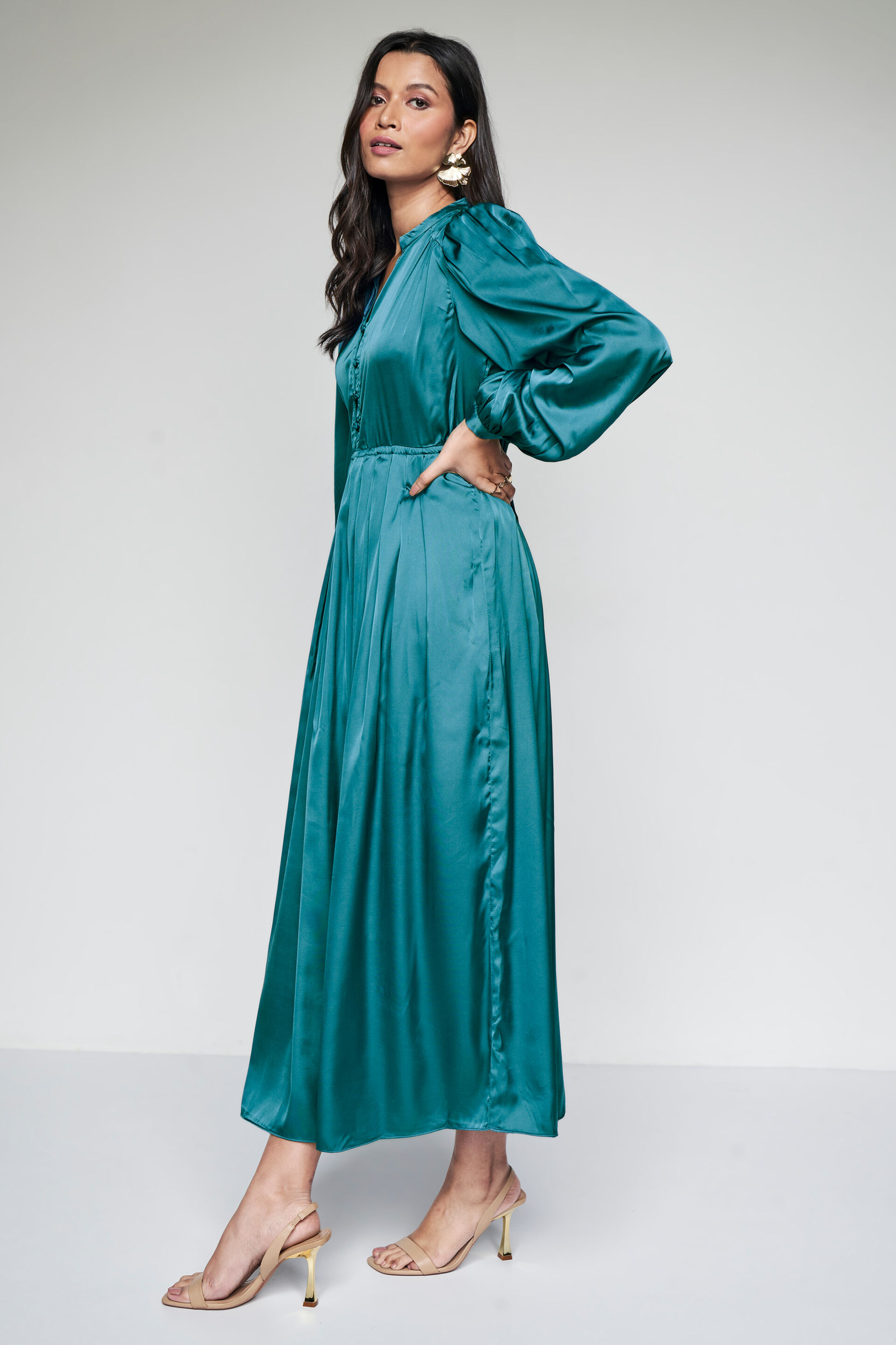 Diana Maxi Dress, Teal, image 3